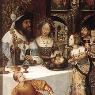 Salome offers John the Baptist's head to Herod
