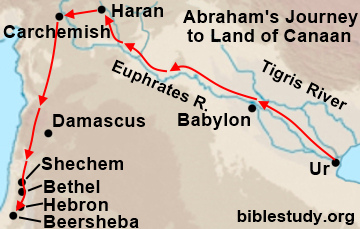 Abraham's Journey to the Promised Land Map
