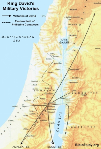 Map showing King David's Military Victories