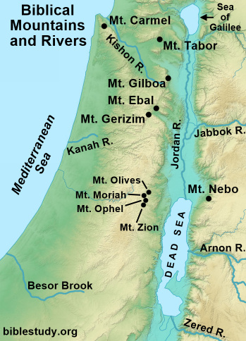 Biblical Mountains and Rivers Map