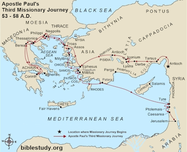 Paul's Third Missionary Journey Map