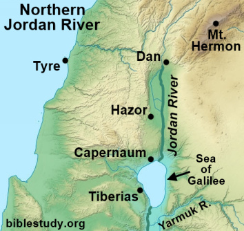 Location of Tiberias in Northern Ancient Israel Map
