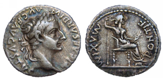 Denarius of Roman emperor Tiberius