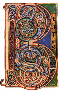 Illuminated letter used for Psalm 1