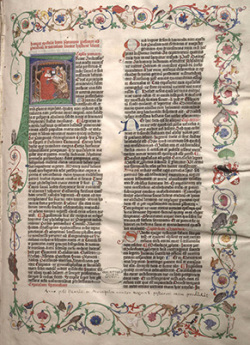 Ornate page from Giant Mainz Bible