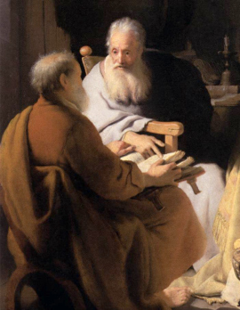 Peter discusses Scripture with Paul
