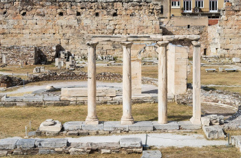 Ruins of Hadrian's Library in Athens