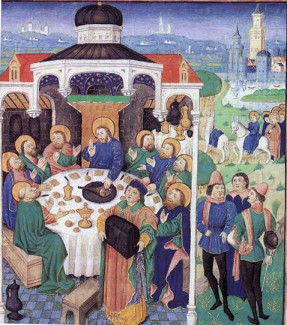 Jesus dining at house of Zacchaeus