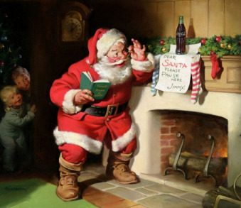 Picture of Santa Claus used to sell merchandise