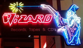 Vintage Neon Sign of a Wizard