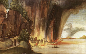 Destruction of Sodom with brimstone