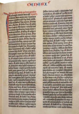 Page of Gutenberg Bible of 1454-55