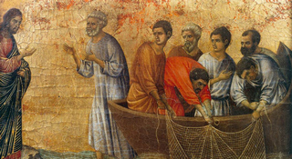Jesus commands disciples to cast net