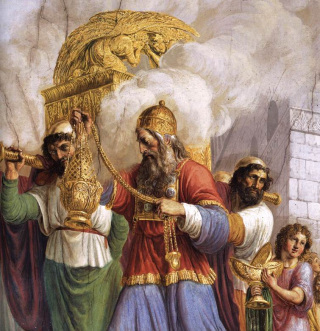 High Priest moving Ark to Jerusalem