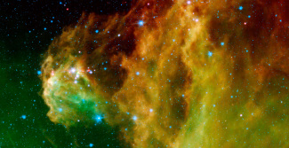 Young stars emerge out of the head of Orion