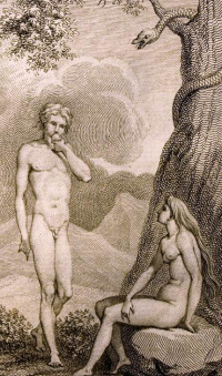 Adam and Eve eating Eden's forbidden fruit