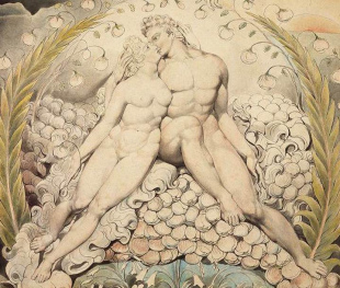 Adam and Eve kissing