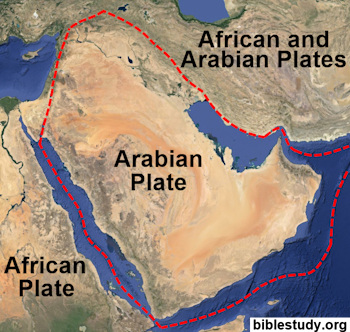 African and Arabian Continental Plates