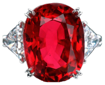 Ring made with ruby red gemstone