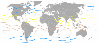 Map showing the Earth's Wind Currents