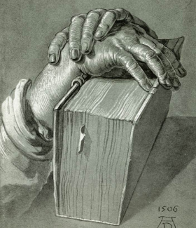 Hand study with Bible