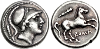 Silver Roman Didrachm Coin