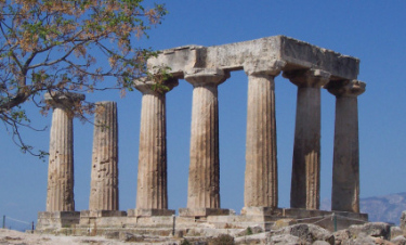 Pagan temple ruins in Corinth