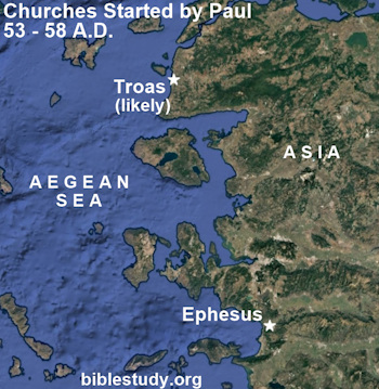 Churches Started by Apostle Paul - 53 to 58 AD