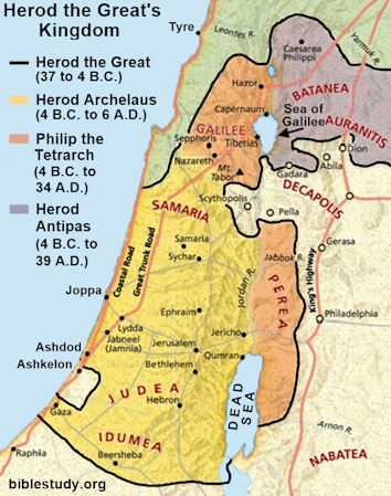 Map of Herod the Great's Kingdom