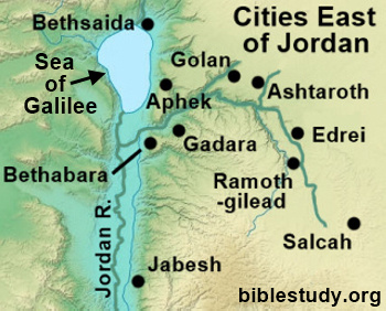Location of Gadarenes East of Jordan River