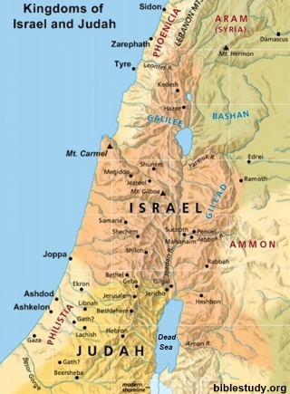 Kingdoms of Israel and Judah Large Map
