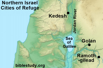 Cities of Refuge in Northern Israel Map