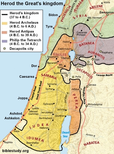 Herod the Great's kingdom map