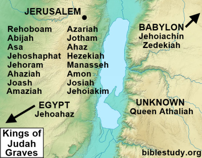 Grave locations for Kings of Judah map