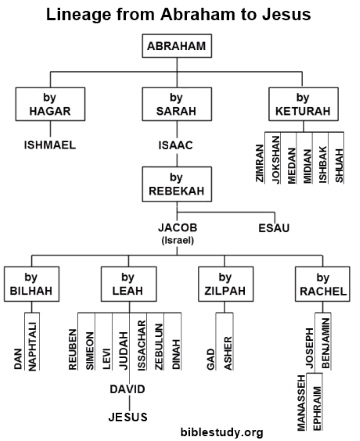 Lineage from Abraham to Jesus Christ chart