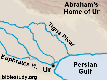 Map showing where Abraham grew up!