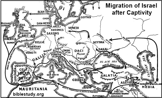 Migration of Israel after Captivity Map