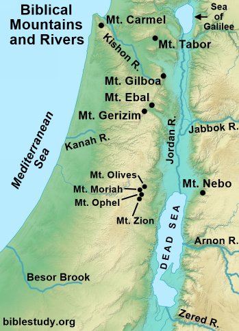 Mountains in the Bible Map