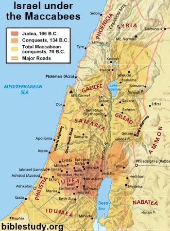 Maccabean rule over Israel map
