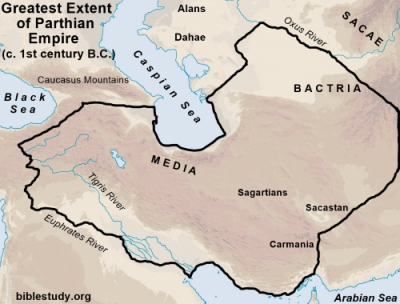 Greatest Extent of Parthian Empire map