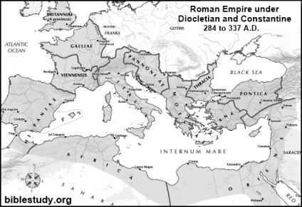 Roman Empire under Constantine map