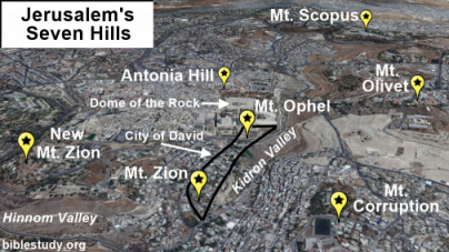 Jerusalem's Seven Hills Map