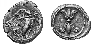 Greek Silver Stater coin dated to around 432 B.C.
