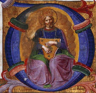 Illuminated depiction of King David