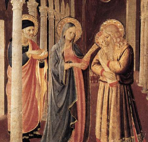 Joseph and Mary present Jesus to Priest