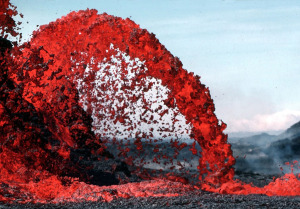 Lava flow from Hawaiian Volcano