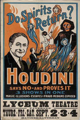 Poster promoting Harry Houdini show