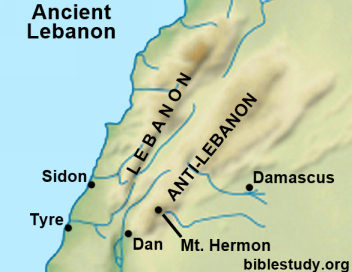 Biblical Lebanon Map