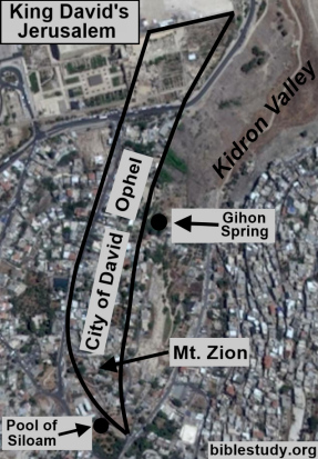 Location of Pool of Siloam Map