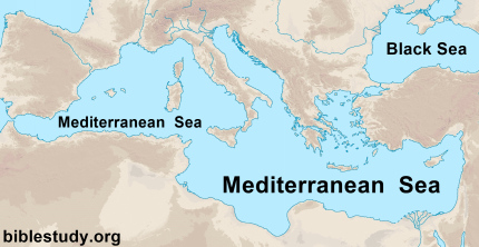 Map of Mediterranean Sea